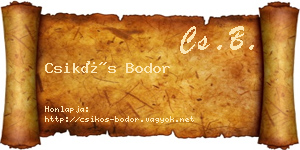 Csikós Bodor névjegykártya